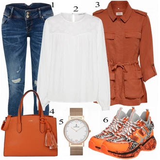 Outfit s Oranžová Teniska Buffalo "Pro jaro"