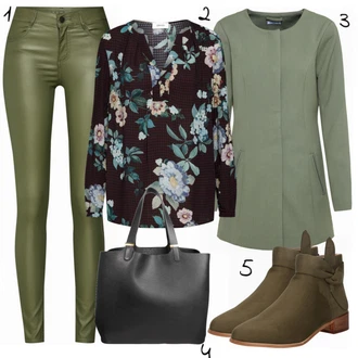 Outfit s Modrá Cartoon "Zelený"