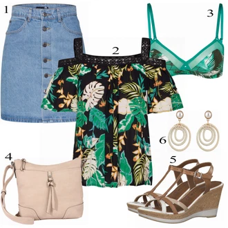 Outfit s Modrá Calvin Klein underwear "Zelený Look"