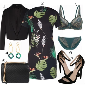 Outfit s ?erná Bota Na Podpatku "Zelený Look"