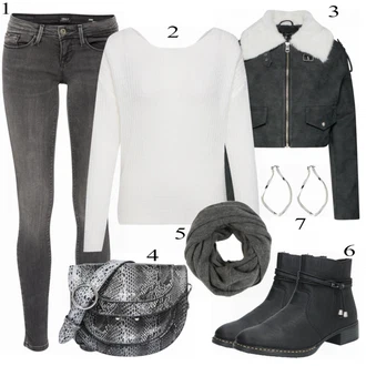 Styl, Western Outfit s Černá/Hnědá Kožená bunda/Kovbojská kotníková bota/Plochá Kotníková Bota/Kožená kotníková bota/Kotníková Bota s Podšívkou/Letní kotníková kozačka/Vintage Kotníková Bota/Westernová Kotníková Bota/Kozačka se zipem Rieker "Šedý Vzhled"Look: Cool, Jazz, Techno, Western