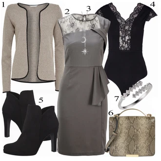 Outfity pro práci Plnější Postavou Léto s Béžová/Khaki Pletenina veľkej veľkosti Only "HEINE ŠATY"