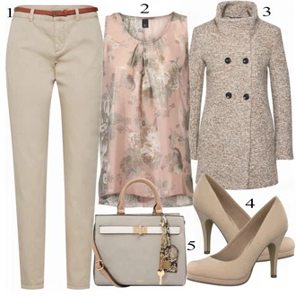 Outfit s Béžová Bota Na Podpatku Tamaris "Heine Blůzy"