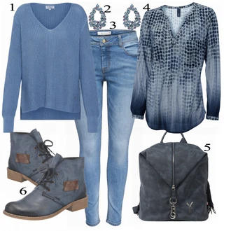 Outfit s Kozačka Rieker "Heine Košile"