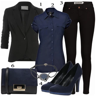 Zapínání na knoflíky Outfit s Červená/Modrá Halenka a Tunika/Halenka Móda Pro Plnoštíhlou/Tričko & Top Móda Pro Plnoštíhlé/Kalhoty Veľké Veľkosti/Kraťas pro plnoštíhlé Heine "Heine styl"