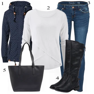 Outfit s Modrá ESPRIT "Podzimní Outfit pro každodenní nošení"