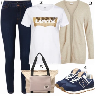 Outfit s Černá Teniska New Balance "Lehký outfit"