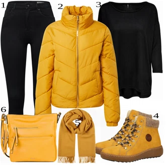 outfit mit Rumena Čevlj Škorenj Rieker "1"