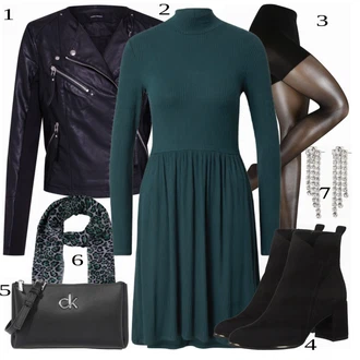 Jesenske Outfiti mit Črna Obleka About You "1"