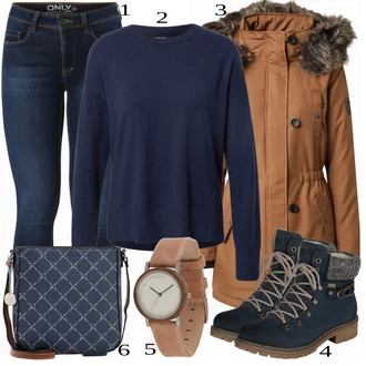 Normální Outfit s Hnědá Kabát/Zimní Parka/Zimní bota Only "Podzimní outfit na volný čas"