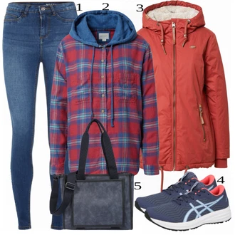 Károvaný Dlouhé / Maxi Outfit "Cool každodenní outfit"