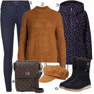 Outfit s Nízká bota na podpatku/Kozačka/Zimní bota Tom Tailor "Praktický vzhled"