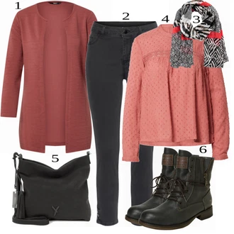 outfit mit Rdeča/Rjava Jopica Only "1"