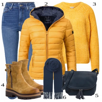 Outfit sa Žuta Traper Jakna MARIKOO "Tvoj otmjeni outfit"