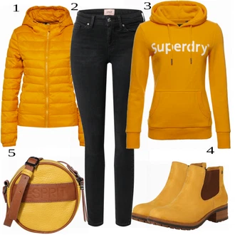 Outfit sa Žuta Traper Jakna Only "Jesen Outfit u toplim bojama"