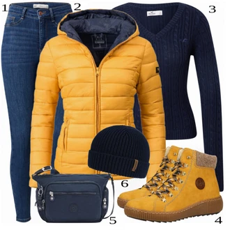 Outfit sa Žuta Traper Jakna MARIKOO "Tvoj otmjeni outfit"