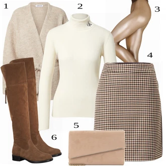 Tvarující Outfit s Růžová/Béžová/Bílá Bodystockings/Síťovaný punčocháč/Tělo Síťovaný Body/Průhledný Body Falke "Podzimní Outfit"