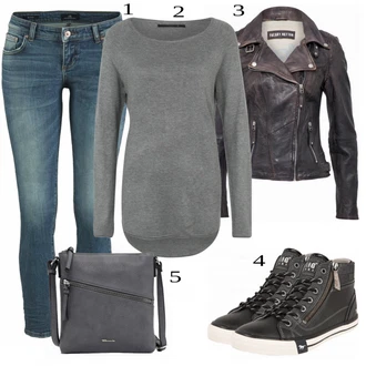 Outfit sa Plava Tenisica Mustang "Jesenski Look"
