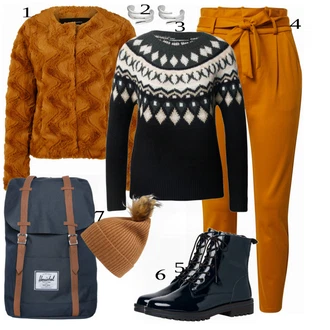 Outfit s Modrá Kozačka Tamaris "Podzimní Vzhled"