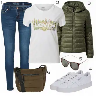 Outfit sa Crna/Zeleno Traper Jakna Only "Jesenski Look"