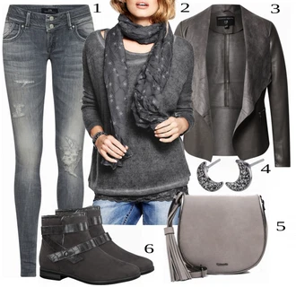 Outfit s Černá Kozačka S.Oliver "Podzimní Vzhled"