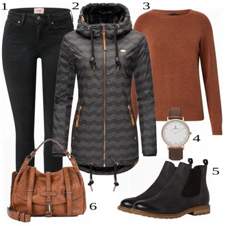 Outfit s Modrá Kozačka Tamaris "Podzimní Vzhled"