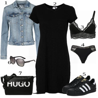 Outfit s Černá Kalhotka About You "1"