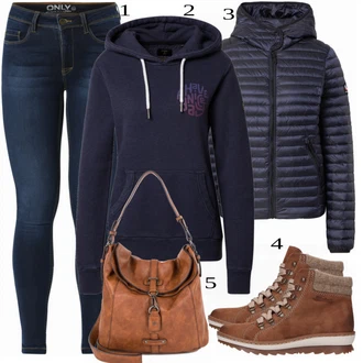 Outfit s Černá Mikina s kapucí Superdry "Cool outfity na volný čas"