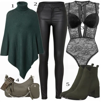 Outfit s Černá Kozačka MARCO TOZZI "Podzimní Look"