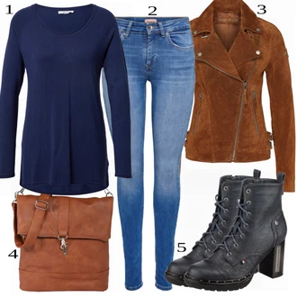 Outfit s Šedá/Hnědá/Khaki/Béžová Bunda s Bočním Zipem/Kožené Bund Kožená vintage bunda/Bunda z Umělé Kůže/Motorkářské Bund/Kožené Bund/Motorkářská bunda Freaky Nation "Trendový podzimní outfit"