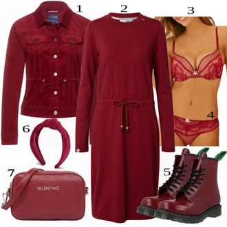 Outfit s Tmavě červená/Vínová/Růžová/Červená Kalhotka Sada boxerek/Brazilské Kalhotky/Spodní Kalhotky/Klasické Kalhotky/Formující Kalhotky/Tanga/Slip S Nízkým Pasem S.Oliver "Cool každodenní outfit"