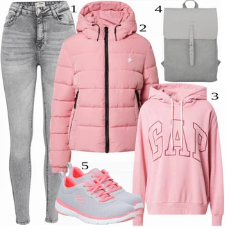 outfit mit Roza/Bež/Modra Kapucar GAP "1"