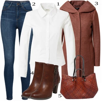 outfit mit Rdeča Plašč Only "1"