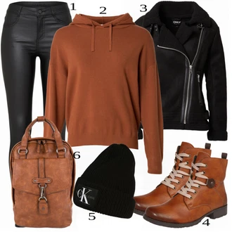 outfit mit Rdeča Škorenj Rieker "1"