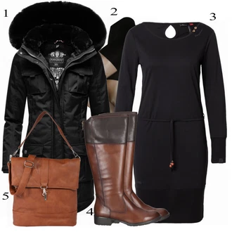 Outfit sa Crna Hulahopke MAGIC Bodyfashion "Outfit za jesen"