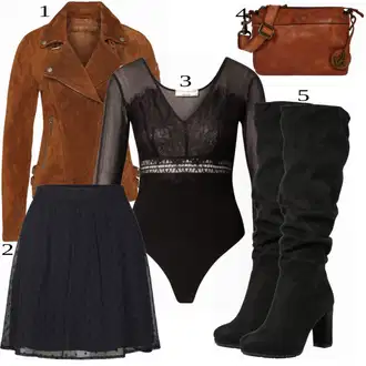 Outfit s Šedá/Hnědá/Khaki/Béžová Bunda s Bočním Zipem/Kožené Bund Kožená vintage bunda/Bunda z Umělé Kůže/Motorkářské Bund/Kožené Bund/Motorkářská bunda Freaky Nation "Podzimní Look"