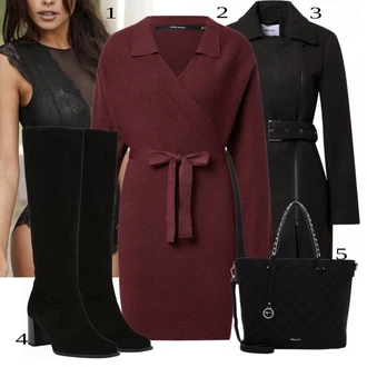 Outfit s Černá/Modrá/Fialová Krajkový Body/Tvarující tělo/Bodystockings/Síťovaný body/Krajkový set spodního prádla/Korselet/Průhledný body Lascana "Podzimní Look"