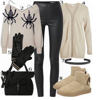Outfit s Béžová/Khaki/Hnědá Kotníková Bota s Podšívkou/Zimní kotníková bota/Zimní Pantofel/Zimní bota/Plochá Kotníková Bota/Vycpaná kozačka/Ovčí Kožešinová Bota/Klasická kozačka/Zimní kozačka z jehněčí kůže Dockers by Gerli "Outfit na podzim"
