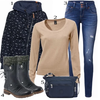 outfit mit Črna Škorenj Rieker "1"
