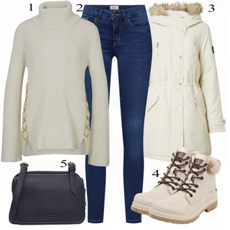 Ležérní Outfit s Modrá/Tmavě modrá Džínové Legíny/Jeggings Only "Podzimní Oblečení"Look: Styl, Ležérní, Cool, Kovbojka, Krásný, Old Money, Western