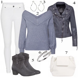 Outfity na zimu s ?edá/Bílá Pletený Od?v JdY "JACQUELINE De YONG Pullover"