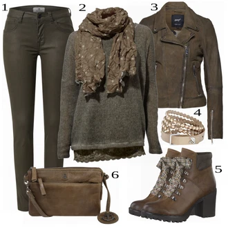 Outfit sa Crvena/Crna Jakna za Kišu Maze "Jesenski Outfit"