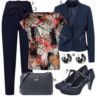 Outfit s Modrá Bota Na Podpatku Bugatti "Pracovní look"