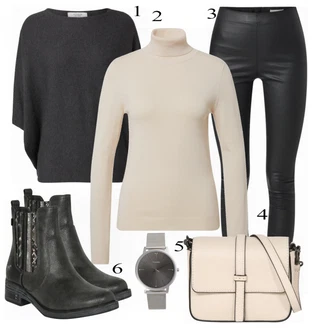 Ležérní outfity s Černá Zimní bota/Nízká bota na podpatku/Chelsea Boty Mustang "Pracovní look"