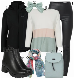 Outfit s Černá Sportovní Bund Jack Wolfskin "Barevný zimní outfit"