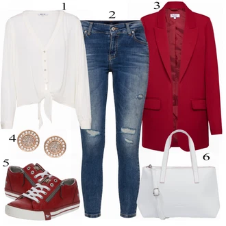 Ležérní outfity s Červená Leger by Lena Gercke "LTB Džíny"