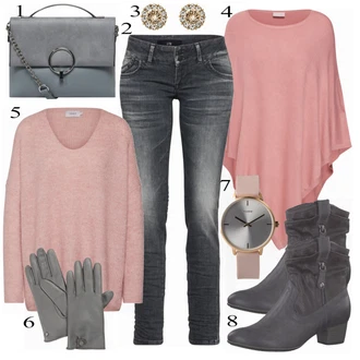 Outfit s Šedá New Look "LTB Džíny"