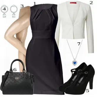 outfit mit Bela/Modra Obleka Heine "Oblačila za večerno druženje"