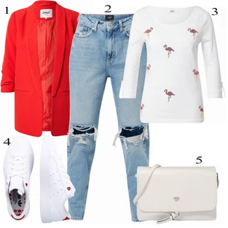outfit mit Modra/Bela Kavbojke VERO MODA "Lahka pomladna oblačila"