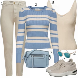 outfit mit Siva/Roza/Bež/Modra Priložnostni Vrh JdY "Tvoj cool outfit"